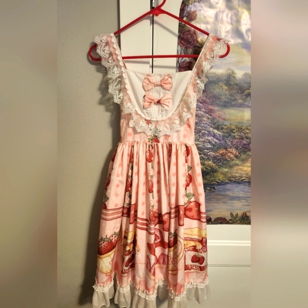 Pink Kawaii Strawberry Theme Dress